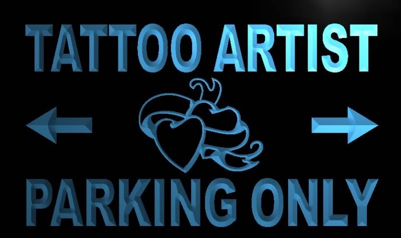 Tattoo Artist Parking Only Neon Light Sign